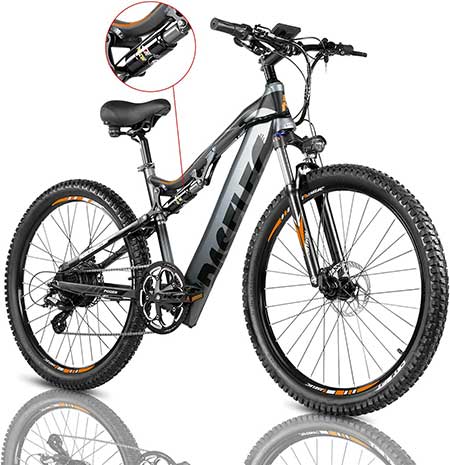 Electric Bike with BaFang Motor 750W Peak, Full Suspension Ebike, Electric Bike for Adults, Electric Mountain Bicycle with 13Ah Battery,27.5'' E-MTB.