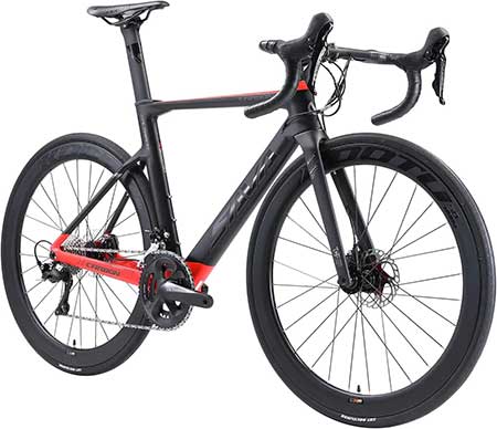 SAVADECK Carbon Fiber Road Bike, Complete Carbon Racing Road Bike 22 Speed with Shimano ULTEGRA R8000 Group Set and R8020 Hydraulic Disc Brake and Thru Axle...
